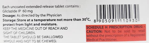 Glizid Xr 60Mg Strip Of 10 Tablets