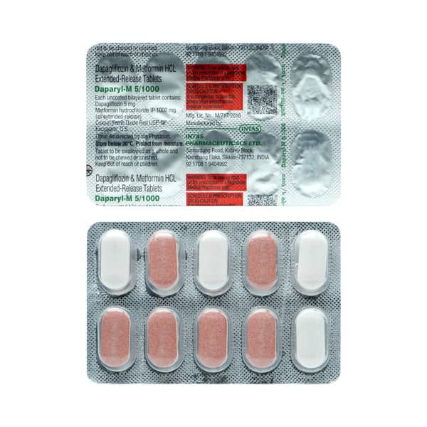 Daparyl M 5/1000mg Strip Of 10 Tablets