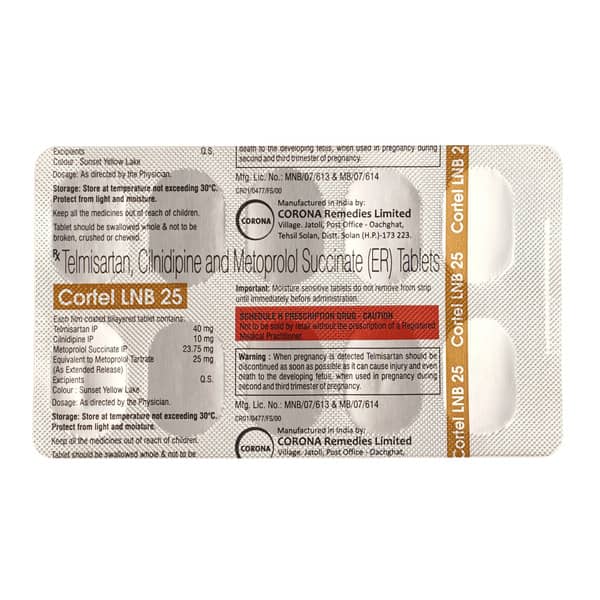 Cortel Lnb 25mg Strip Of 10 Tablets