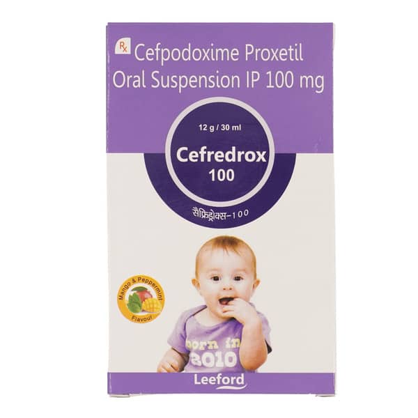 Cefredrox 100Mg Mango And Peppermint Flavour Bottle Of 30Ml Dry Suspension