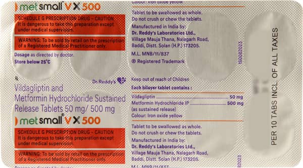Metsmall Vx 500mg Strip Of 10 Tablets