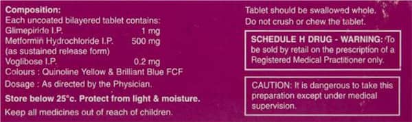 Glimulin Mv 0.2/500/1 Mg Tablet 15