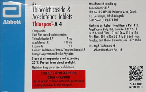 Thiospas A 4mg Strip Of 15 Tablets