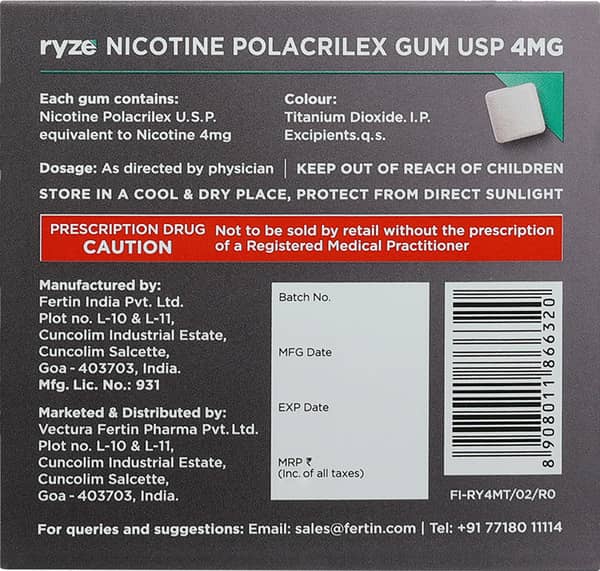 Ryze Chewing Gum | Frosty Mint Flavour