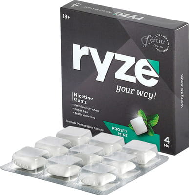 Ryze 4mg Frosty Mint Flavour Strip Of 9 Chewing Gum