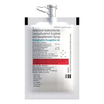 Deriphyllin Coughgo Ls Mixed Fruit Flavour Sugar Free Pouch Of 5ml Syrup