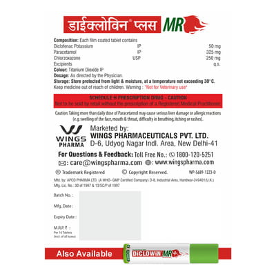 Diclowin Plus Mr Strip Of 10 Tablets