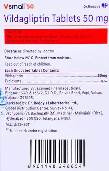 Vsmall 50mg Strip Of 15 Tablets