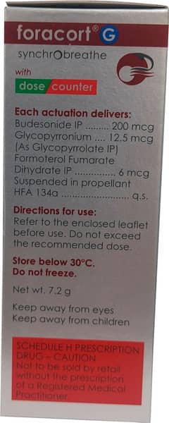 Foracort G Synchrobreathe Cfc Free Box Of 120 Metered Dose Inhaler