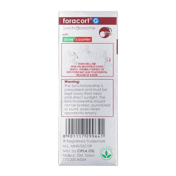 Foracort G Synchrobreathe Cfc Free Box Of 120 Metered Dose Inhaler