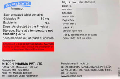 Mclazide 80mg Strip Of 15 Tablets