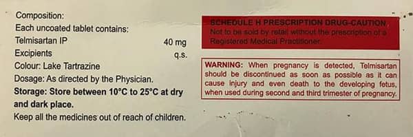 Tel Cad 40mg Strip Of 15 Tablets