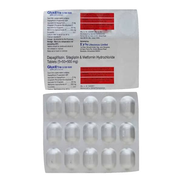 Gluxit Trio 5/50/500Mg Strip Of 15 Tablets