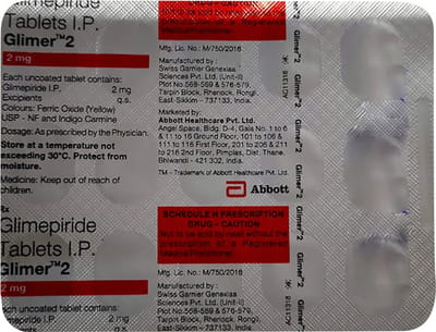 Glimer 2mg Strip Of 15 Tablets