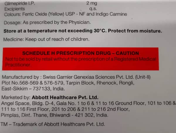 Glimer 2mg Strip Of 15 Tablets