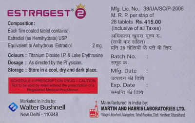 Estragest 2mg Strip Of 28 Tablets