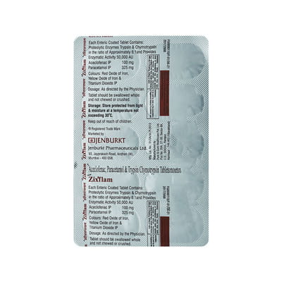 New Zixflam Strip Of 10 Tablets