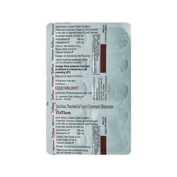 New Zixflam Strip Of 10 Tablets