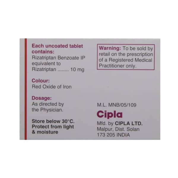 Rizact 10 Strip Of 10 Tablets