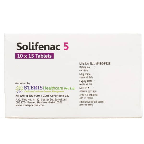Solifenac 5mg Strip Of 15 Tablets