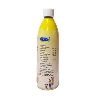 Lysicon V Mixed Fruit Flavour Sugar Free Bottle Of 300ml Syrup