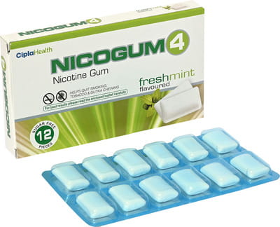 Nicogum 4mg Freshmint Flavour Sugar Free Strip Of 12 Chewing Gum
