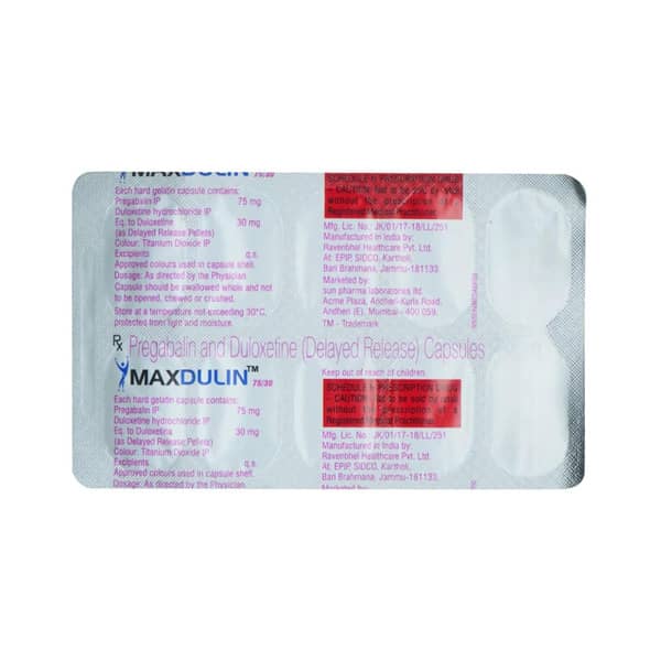 Maxdulin 75/30 Strip Of 10 Capsules