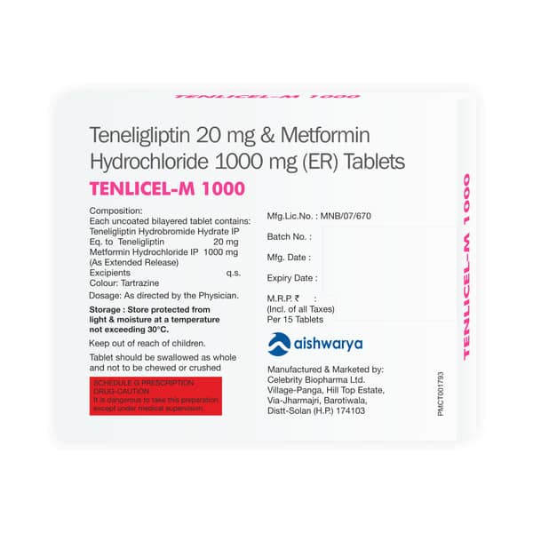 Tenlicel M 1000mg Strip Of 15 Tablets