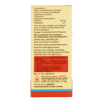Omnicef O 50mg Bottle Of 30ml Suspension
