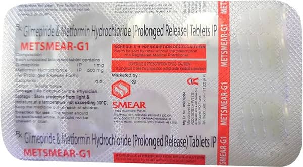 Metsmear G 1/500mg Strip Of 10 Tablets