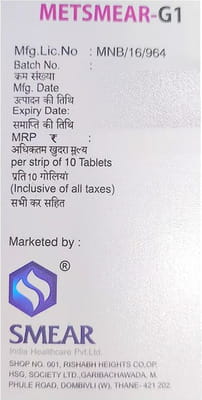Metsmear G 1/500mg Strip Of 10 Tablets