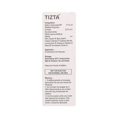 Tizta Bottle Of 10ml Eye Drops