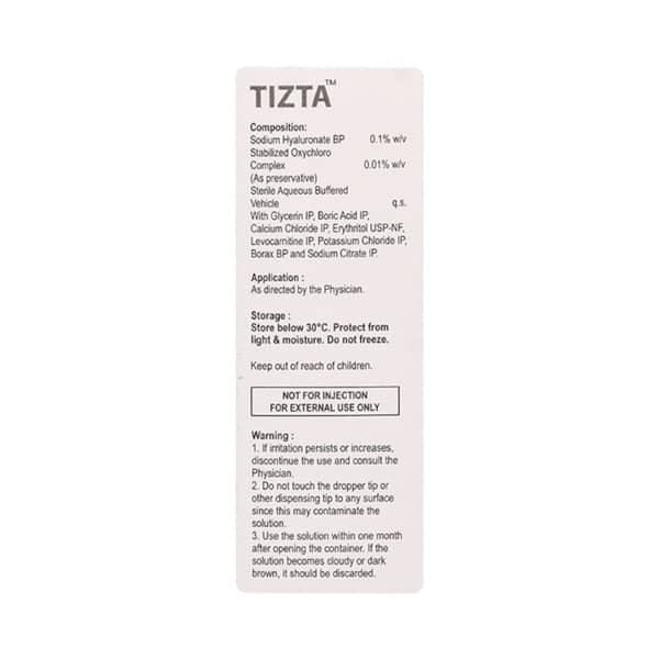 Tizta Bottle Of 10ml Eye Drops