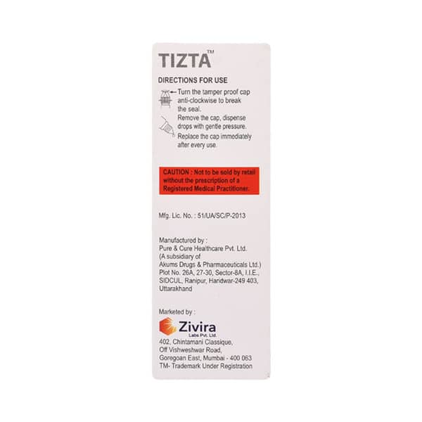 Tizta Bottle Of 10ml Eye Drops