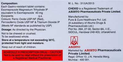 Chexid Rf 40mg Strip Of 10 Tablets