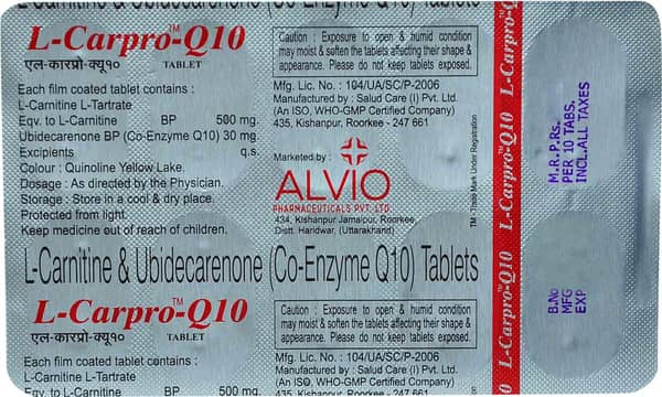 L Carpro Q10 Strip Of 10 Tablets