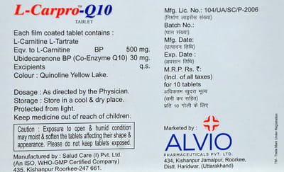 L Carpro Q10 Strip Of 10 Tablets