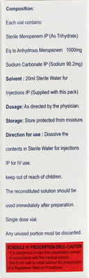 Brawnem 1gm Dry Vial Of 1 Powder For Injection