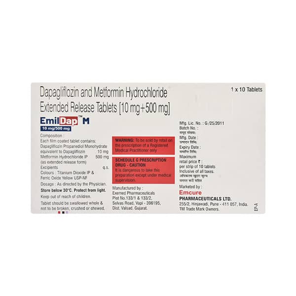 Emildap M 10 Mg/500 Mg Strip Of 10 Tablets