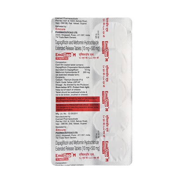 Emildap M 10 Mg/500 Mg Strip Of 10 Tablets