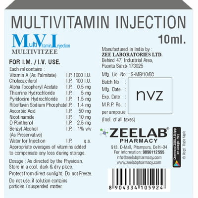 Multivitzee Ampoule Of 10ml Injection