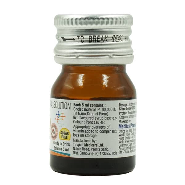 Cole D3 Lychee Flavour Sugar Free Bottle Of 5Ml Oral Solution