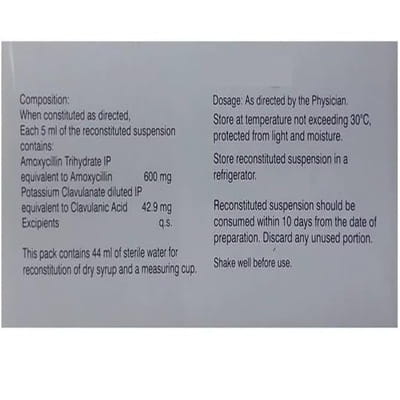 Moxclav Es 642.9mg Bottle Of 50ml Dry Suspension