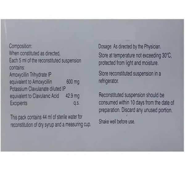 Moxclav Es 642.9mg Bottle Of 50ml Dry Suspension