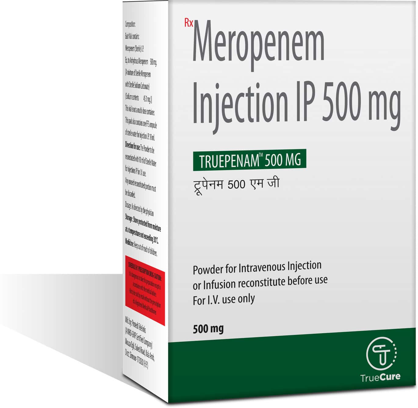 truepenam 500mg dry vial of 1 powder for injection