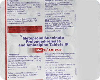 Met Xl Am 25/5mg Strip Of 20 Tablets