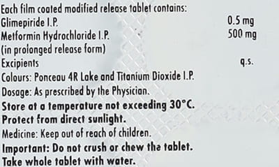 Gluformin G 0.5mg Strip Of 15 Tablets