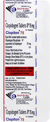 Clopiton 75mg Strip Of 10 Tablets