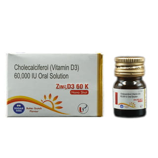 Zing D3 60K Nano Shot Butter Scotch Flavour Sugar Free Bottle Of 5Ml Oral Solution