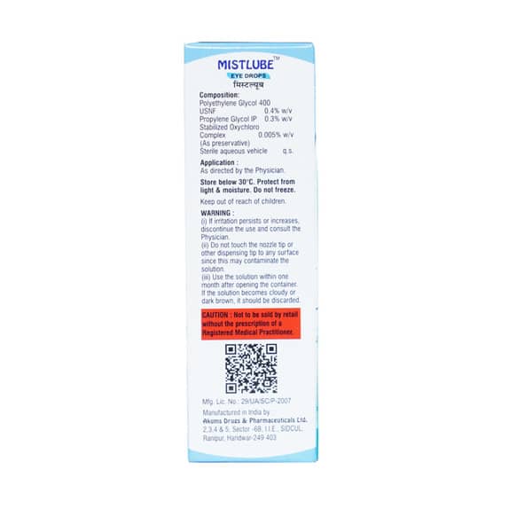 Mistlube Bottle Of 10ml Eye Drops